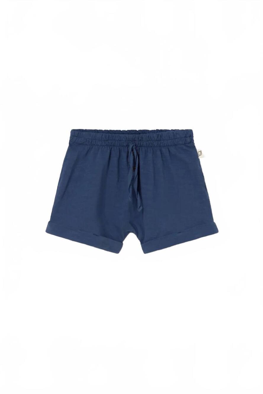 NEW MY LITTLE COZMO boys soft slub cotton shorts in navy